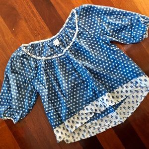 Gilly Hicks Blue Patterned Flowy Blouse - XS